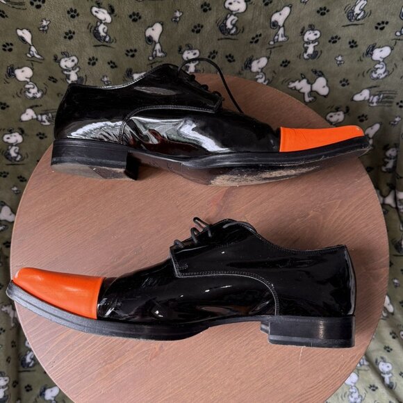 Dsquared2 Orange Toes Derby Leather Shoes - Picture 4 of 10